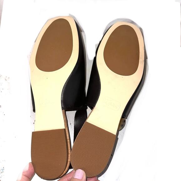 Korks Blush Slingback Flats Womens Size 9.5 Black With Tortoise Shell Buckle - Picture 7 of 11